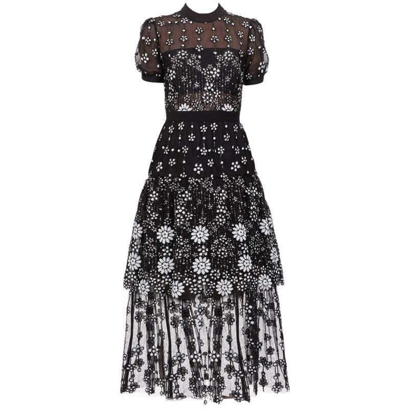 sequins embroidery dress