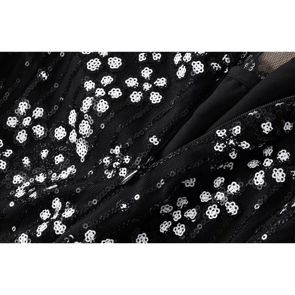 sequins embroidery dress