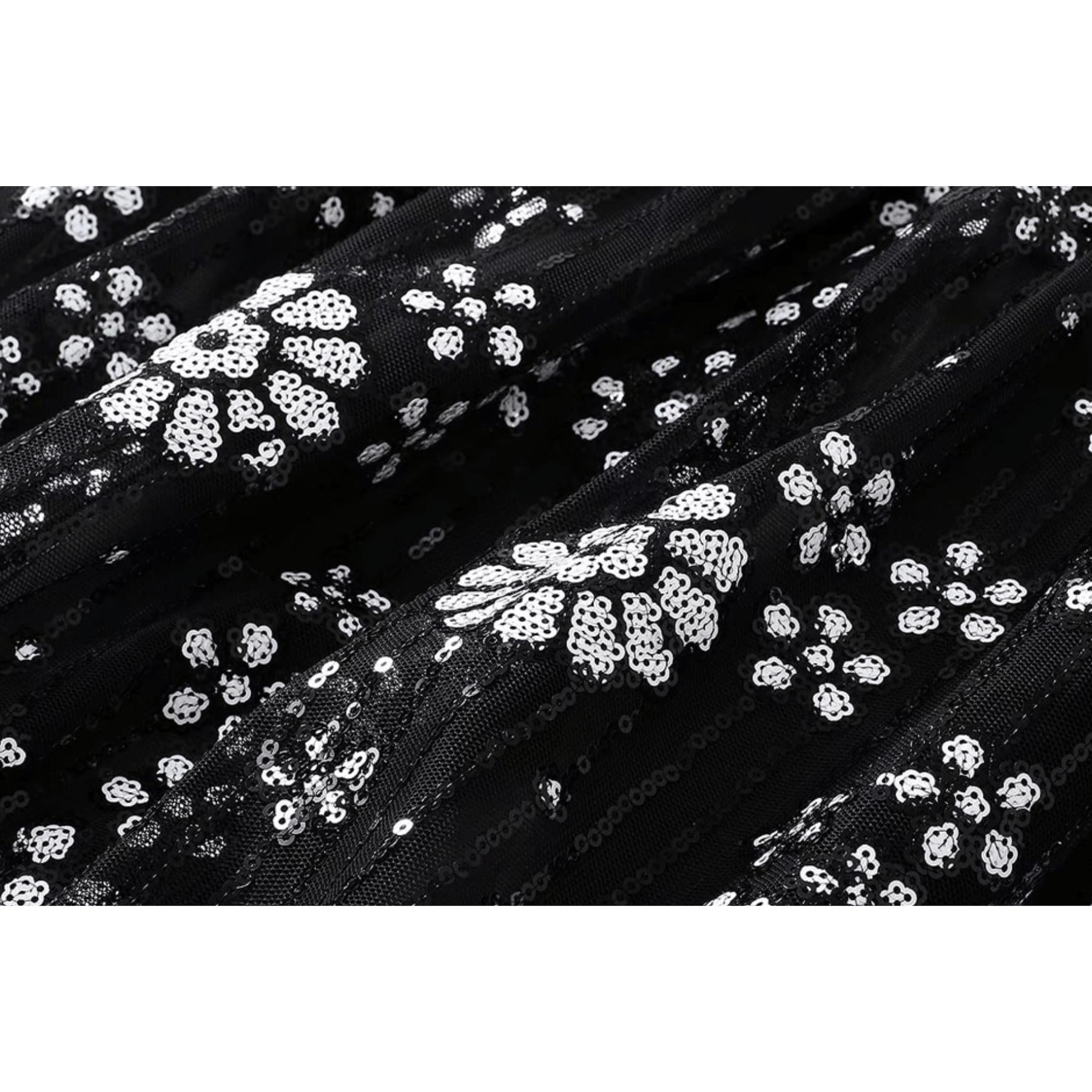 sequins embroidery dress