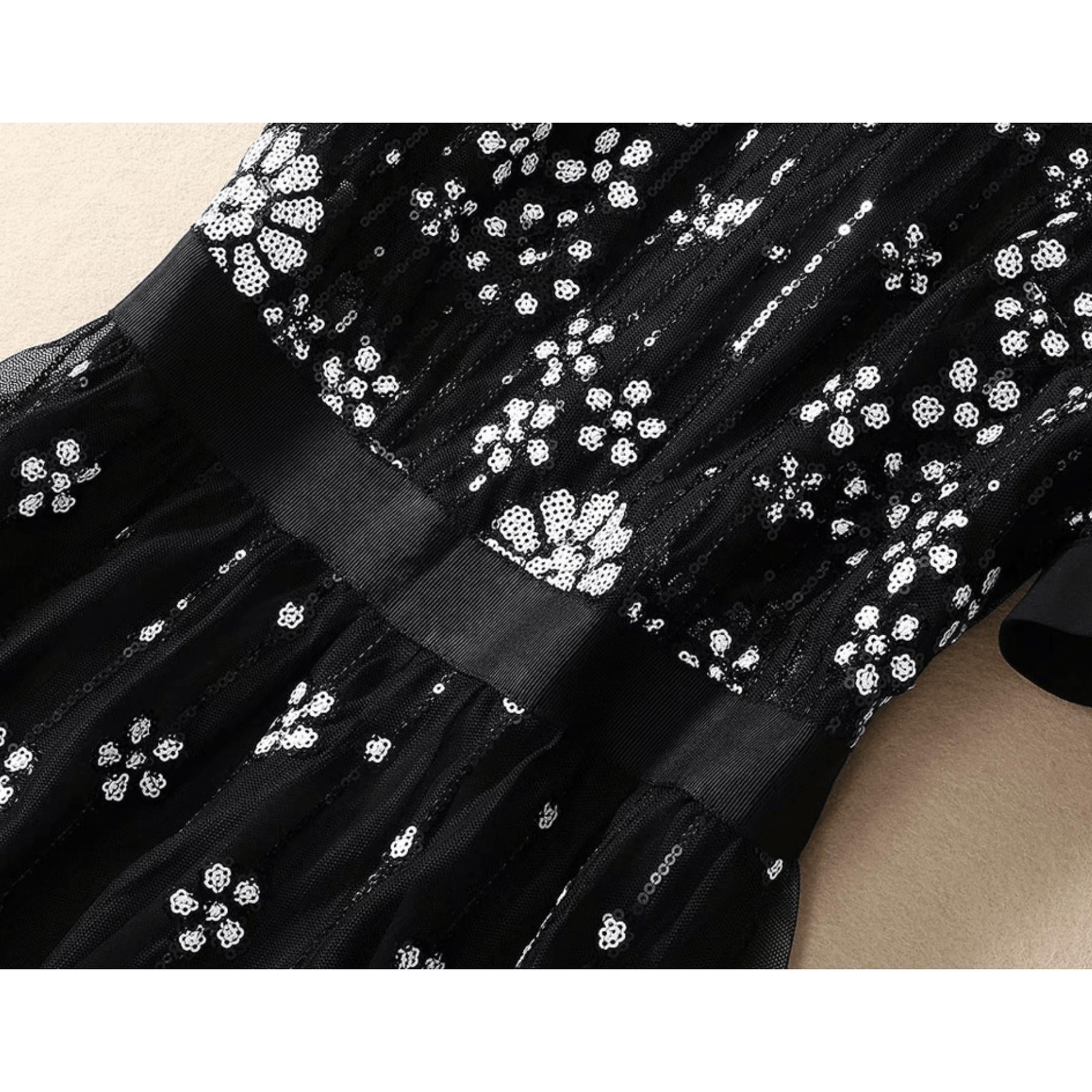 sequins embroidery dress