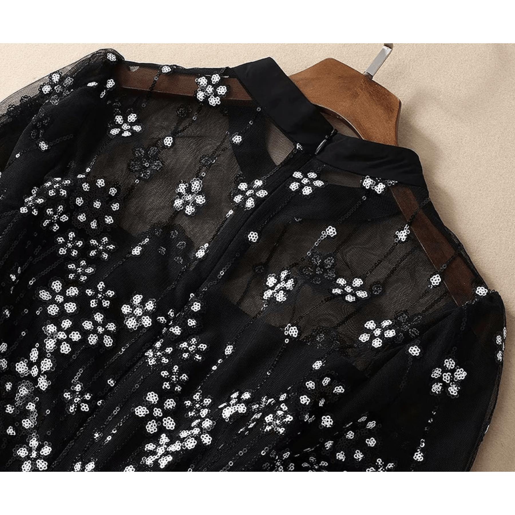 sequins embroidery dress