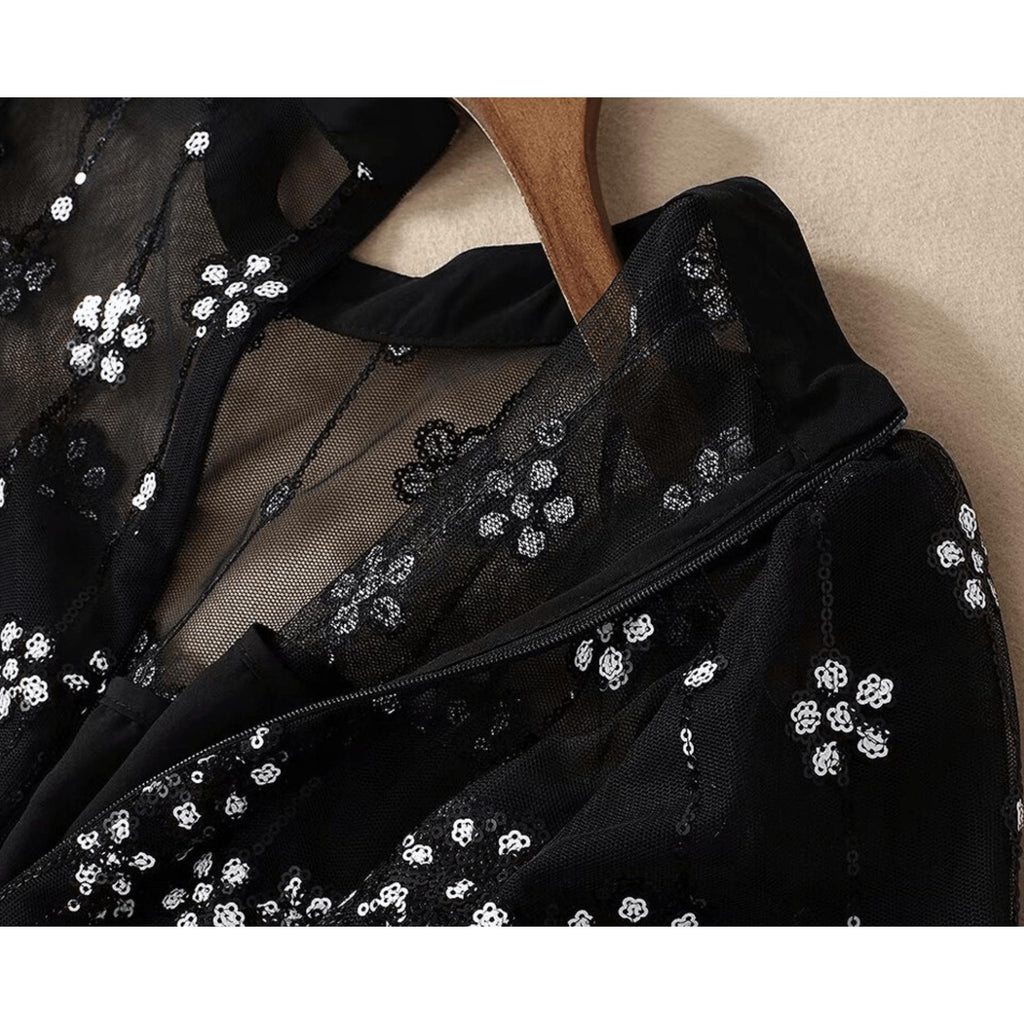 sequins embroidery dress