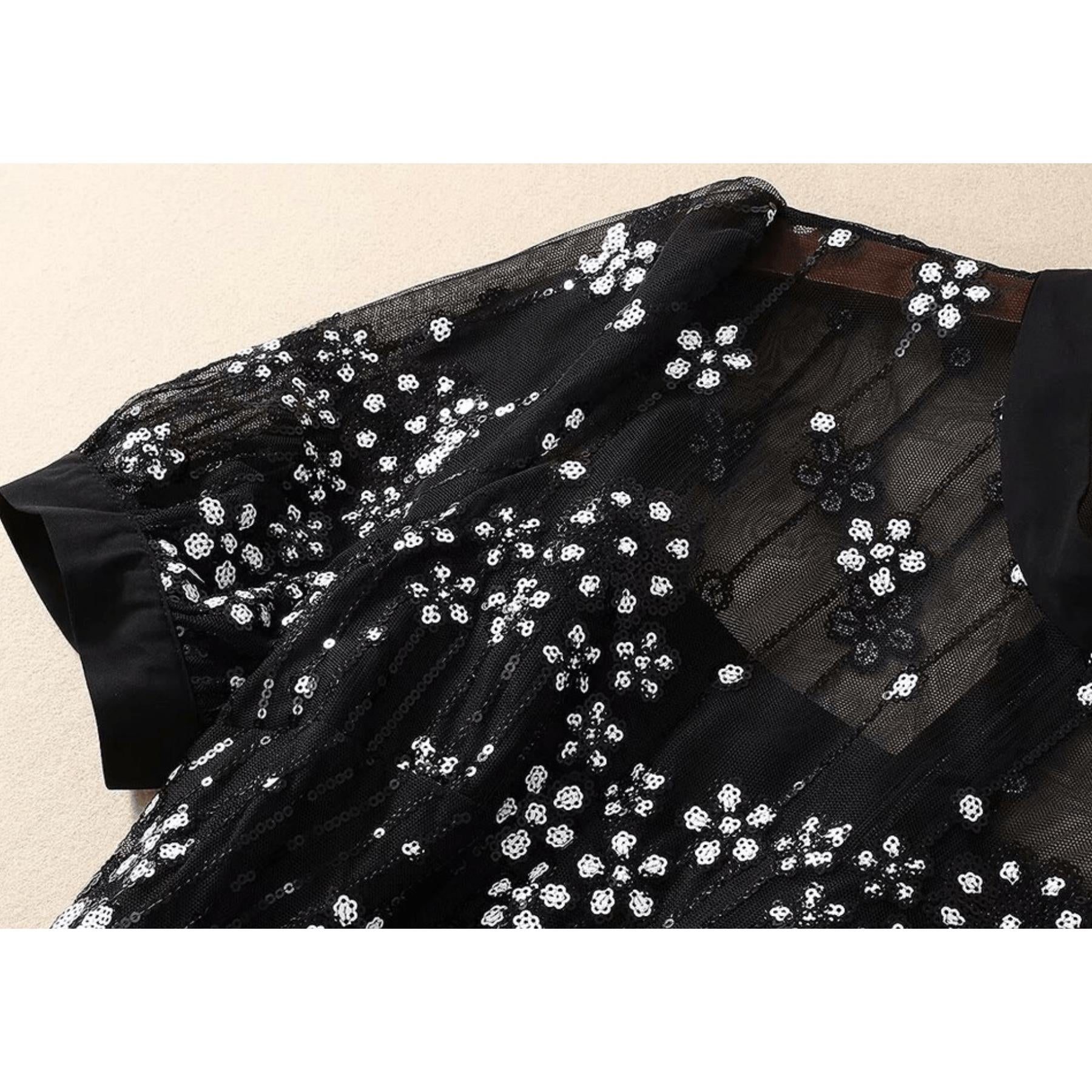 sequins embroidery dress