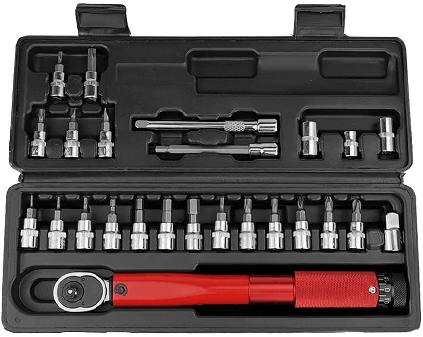 CHYSP 25PCS 2-24NM Adjustable Torque Wrench Bicycle Repair Tools Kit Bike Repair Spanner Hand Tool Set