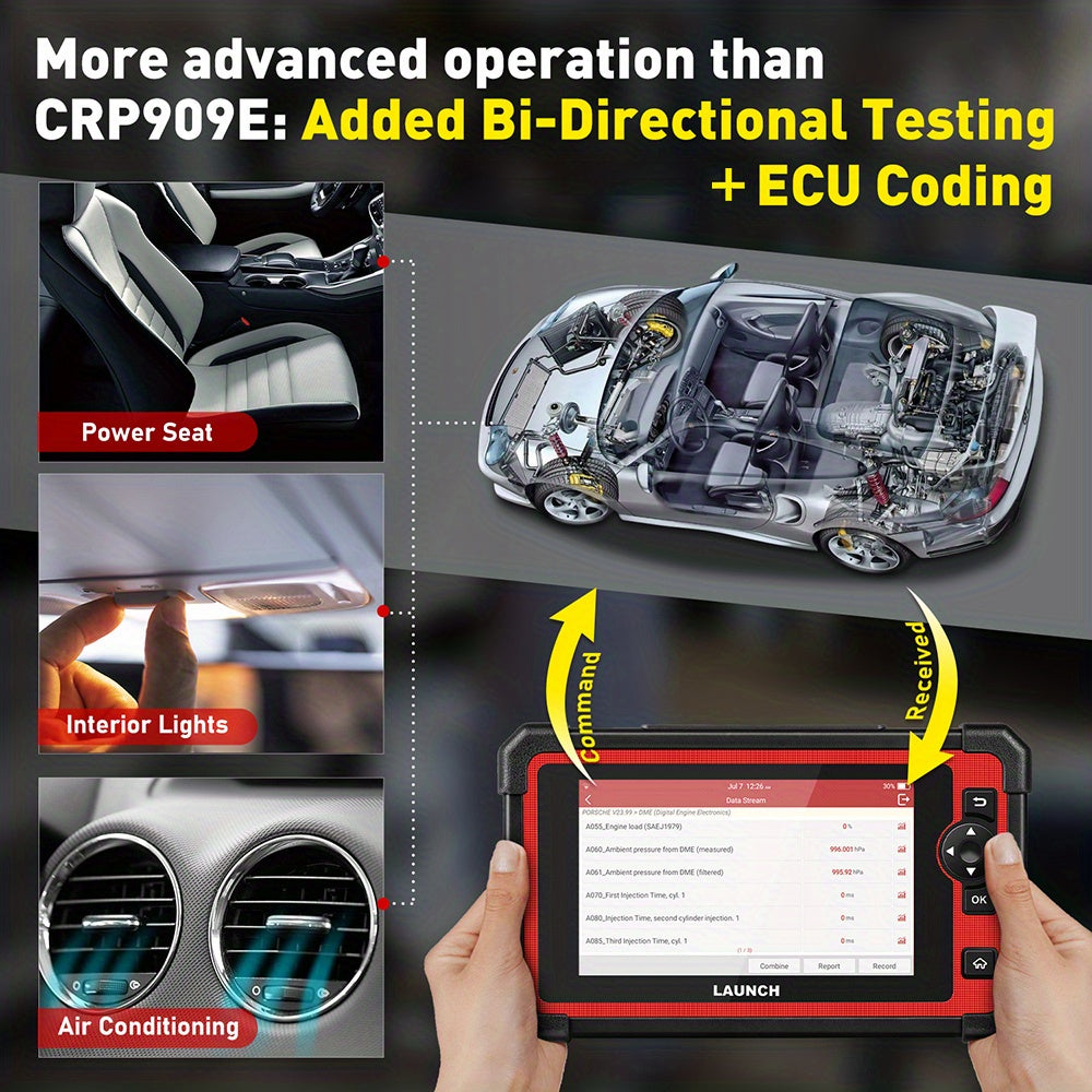 For LAUNCH X431 CRP919E Car Full System Diagnostic Tool Bidirectional Control Coding For Autoauth 31+ Reset OBD2 Scanner 2 Year Update