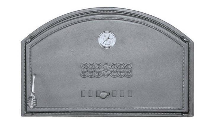 Cast Iron pizza oven door with thermometer | bread oven doors | 700x460 | Right