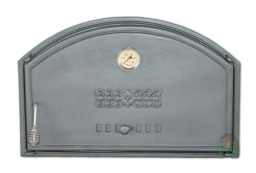 Cast Iron pizza oven door with thermometer | bread oven doors | 700x460 | Right