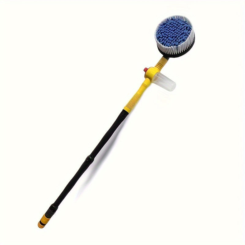 Car Wash Brush Cleaning Kit 360° Spin Car Mop Microfiber Car Cleaning Brush Detachable Extendable Scrub Brush Garden Hose Spray Nozzle Spray Gun