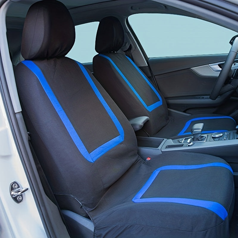 Upgrade Your Car Interior Comfort: 5-Seat Universal Car Seat Cover Set - Soft &amp; Breathable Polyester Fabric