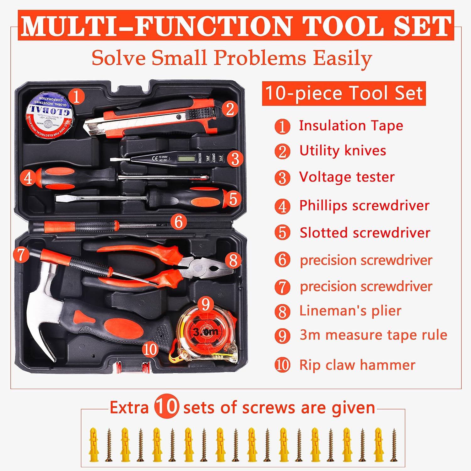 LIANXIN Roadside Emergency Car Kit- Emergency Roadside Kit for Car,Roadside Kit with Jumper Cables,Tow Strap,Car Tool Kit,Deer Whistles for Car,Emergency Truck Kit