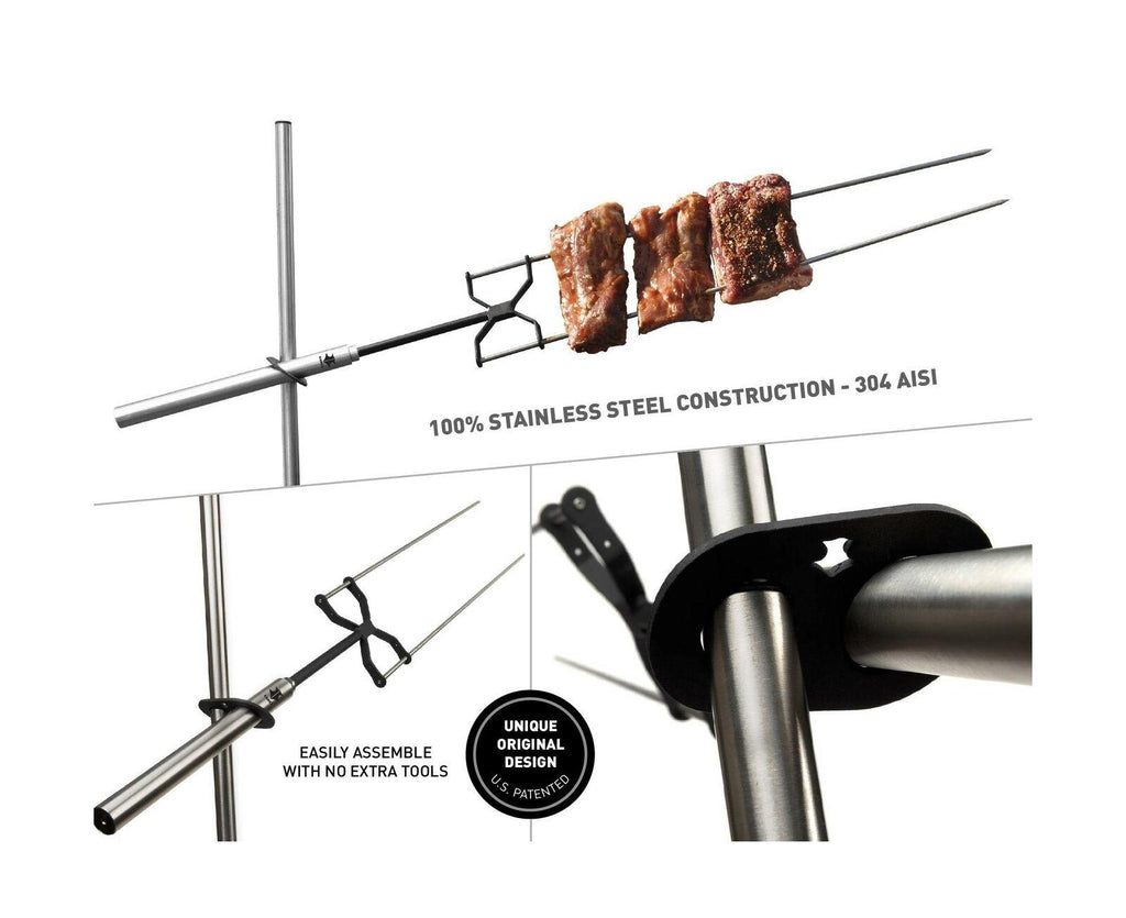 Portable Rotisserie Grill Heavy Duty Metal  Steel Outdoors New