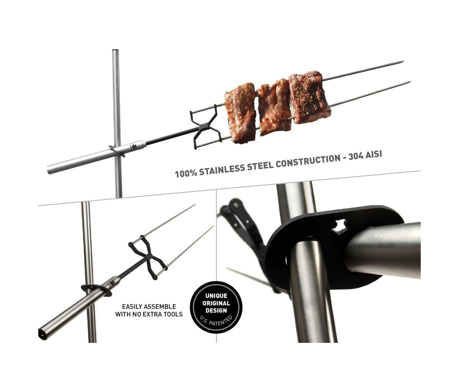Portable Rotisserie Grill Heavy Duty Metal  Steel Outdoors New