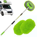 62" Car Wash Brush Kit With Long Handle, Scratch Mop Cleaning Mitt Suitable For Washing Cars Truck SUV RV Caravans And Household(2 X Mop Head)
