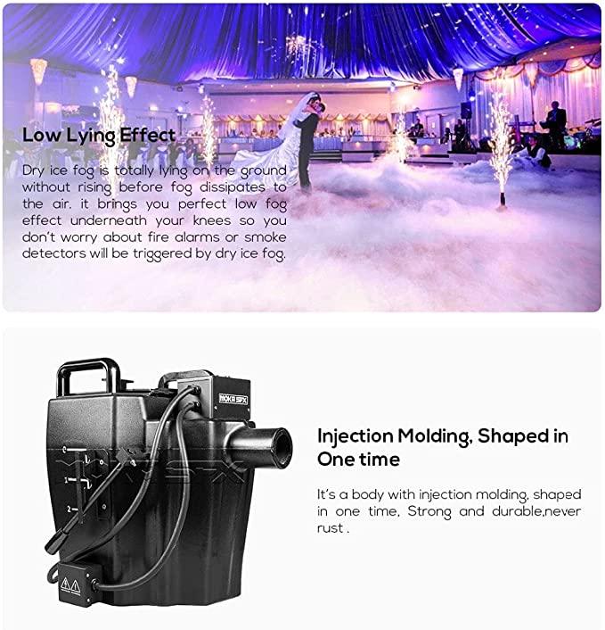 Moka FX Dry Ice Fog Machine 4000W  Machine Low Lying  with Tube for Indoor Outdoor StaWedding Party Club