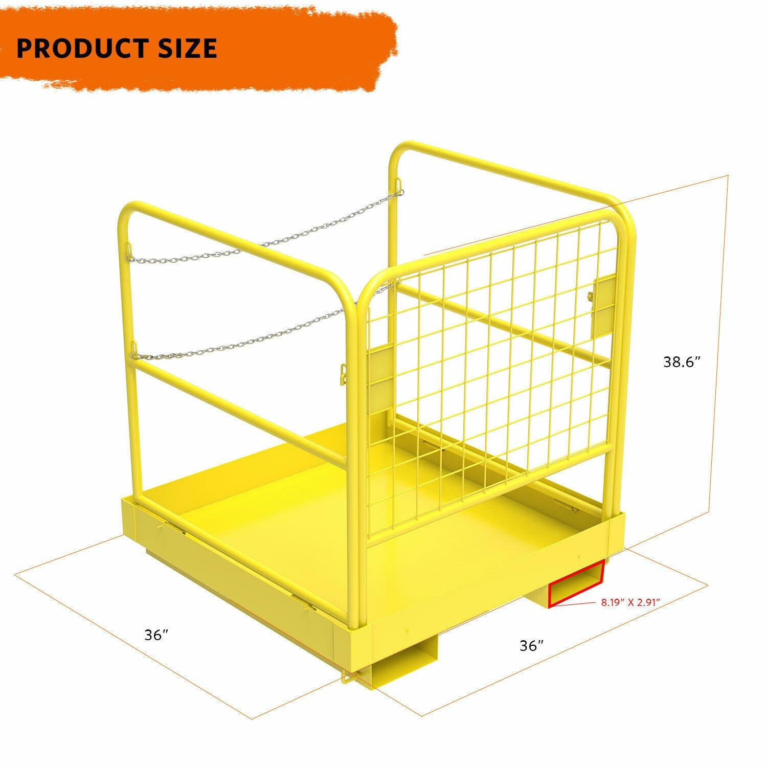 Forklift Safety CaWork Platform Basket 36"x36" Heavy Duty Steel Collapsible