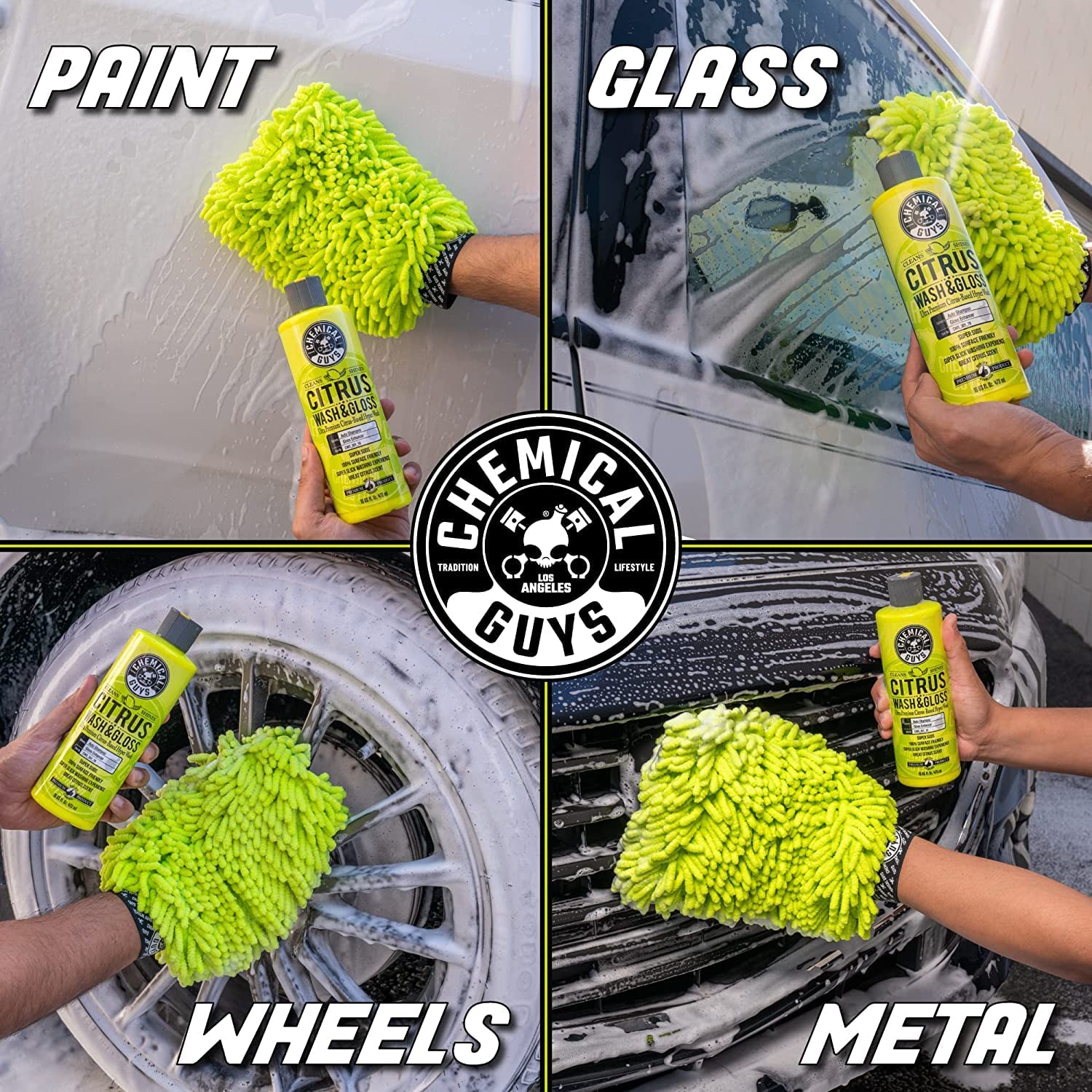 Chemical Guys CWS_402BK Car Wash Detailing Bucket, Mitt &amp; Accessories Bundle (6 Items) Featuring Mr. Pink Foaming Car Wash Soap, 128 fl oz (1 Gal) Works on Cars, Trucks, SUVs, RVs &amp; More