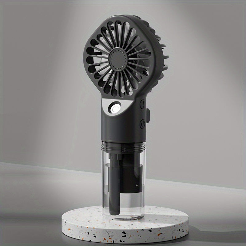 Portable Rechargeable Handheld Misting Fan - Battery Operated Mini Face Steamer for Travel &amp; Outdoors