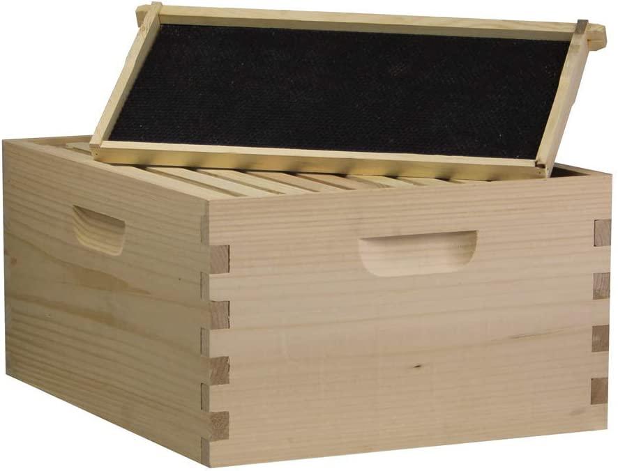 Amish Made in USA Starter Bee Hive Complete for Honey with Frames and Foundations 10 Frame