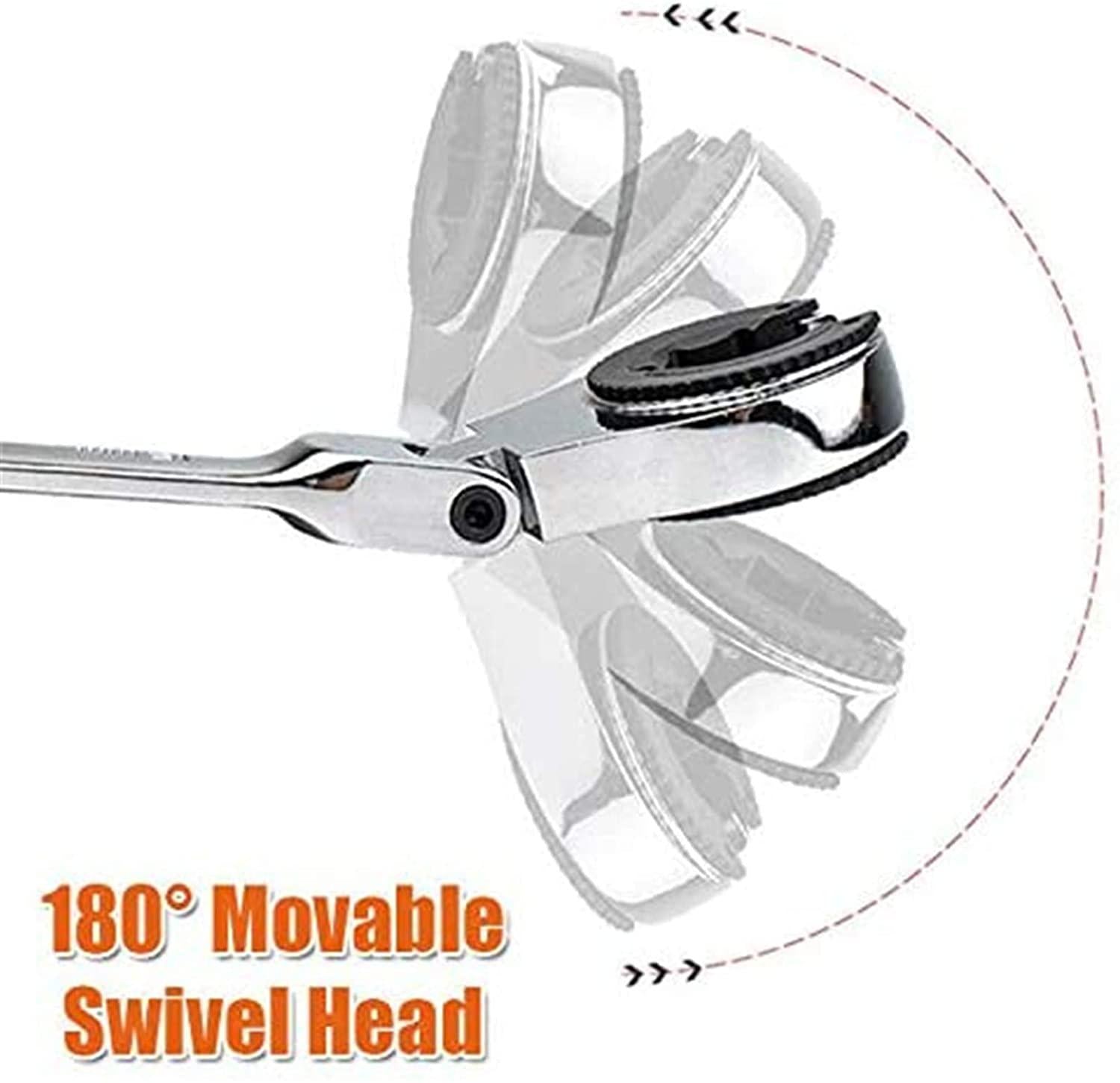 Tubing Ratchet Wrench Set, 180° Movable Flexible Head RatchetFix Tubing Two-Way Ratchet Wrench for Hand Maintain Repair Tool 8MM-19MM (12PCS)