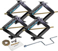 Set 4 LIBRA 9K lb Heavy Duty 24" RV Trailer Stabilizer Leveling Scissor Jacks w/Dual Power Drill Sockets & Complete Set of Mounting Hardware -Model# 26098