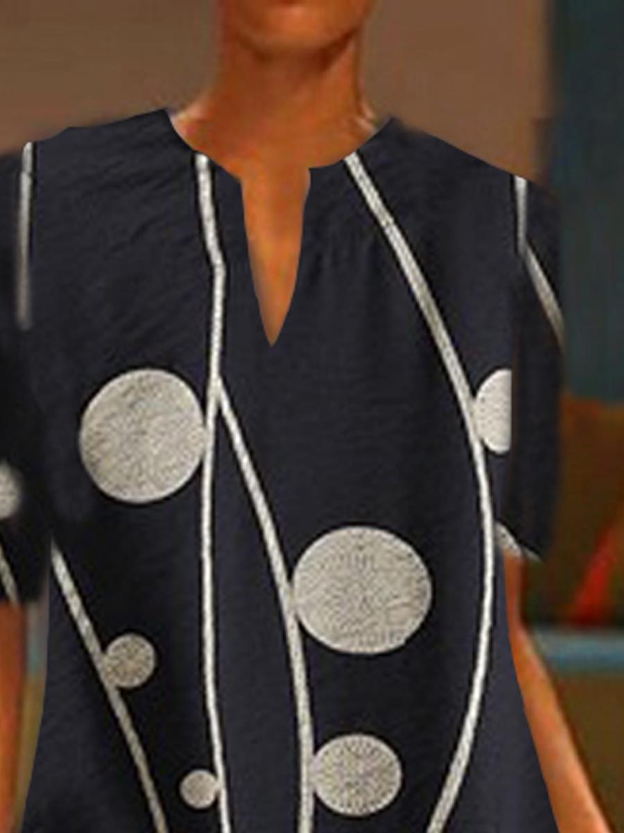 Printed Short Sleeve Maxi Dress