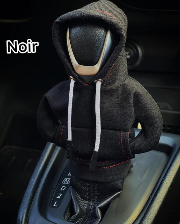 Car Shift Knob Hoodie, Funny Gear Shift Knob Shirt Sweater, Winter Warm Shift Knob Cover Sweater Shirt, Automotive Interior Novelty Accessories Decorations, Universal Fit Knob Cover Gift (Black)