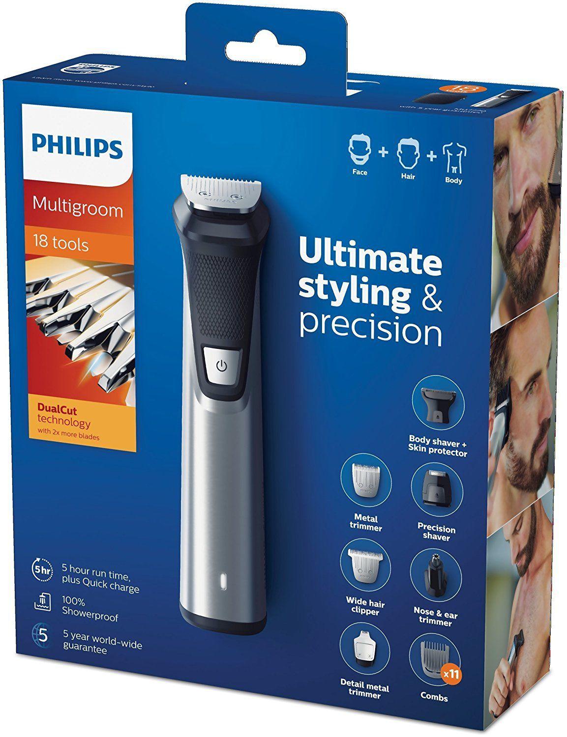 Philips Multigroom Series 7000 MG7770/15 Shaver Rechargeable Black Silver