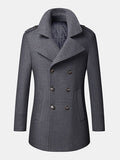 mens woolen double breasted lapel collar british style overcoats