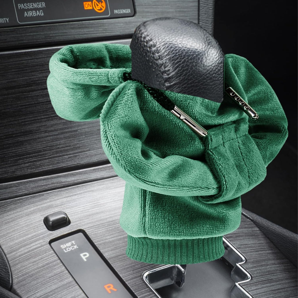 ZHSMS Gear Shift Cover, Universal Shift Knob Cover, Funny Sweater Hoodie for Gearshift, 4.7 Inch Car Shifter Stick Protector Decoration(Army Green)