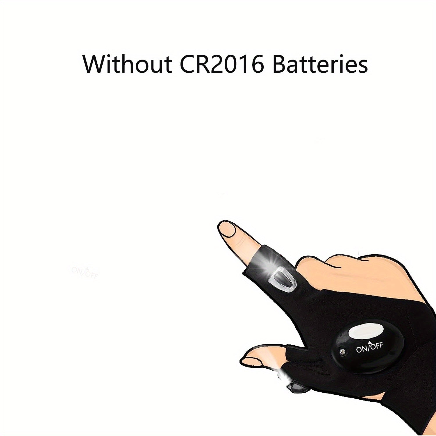 LED Flashlight Gloves-CR2016 Battery Powered (Battery Not Included), Gifts For Dad Boyfriend, Gadget Hands-Lights For Camping Fishing Repairing
