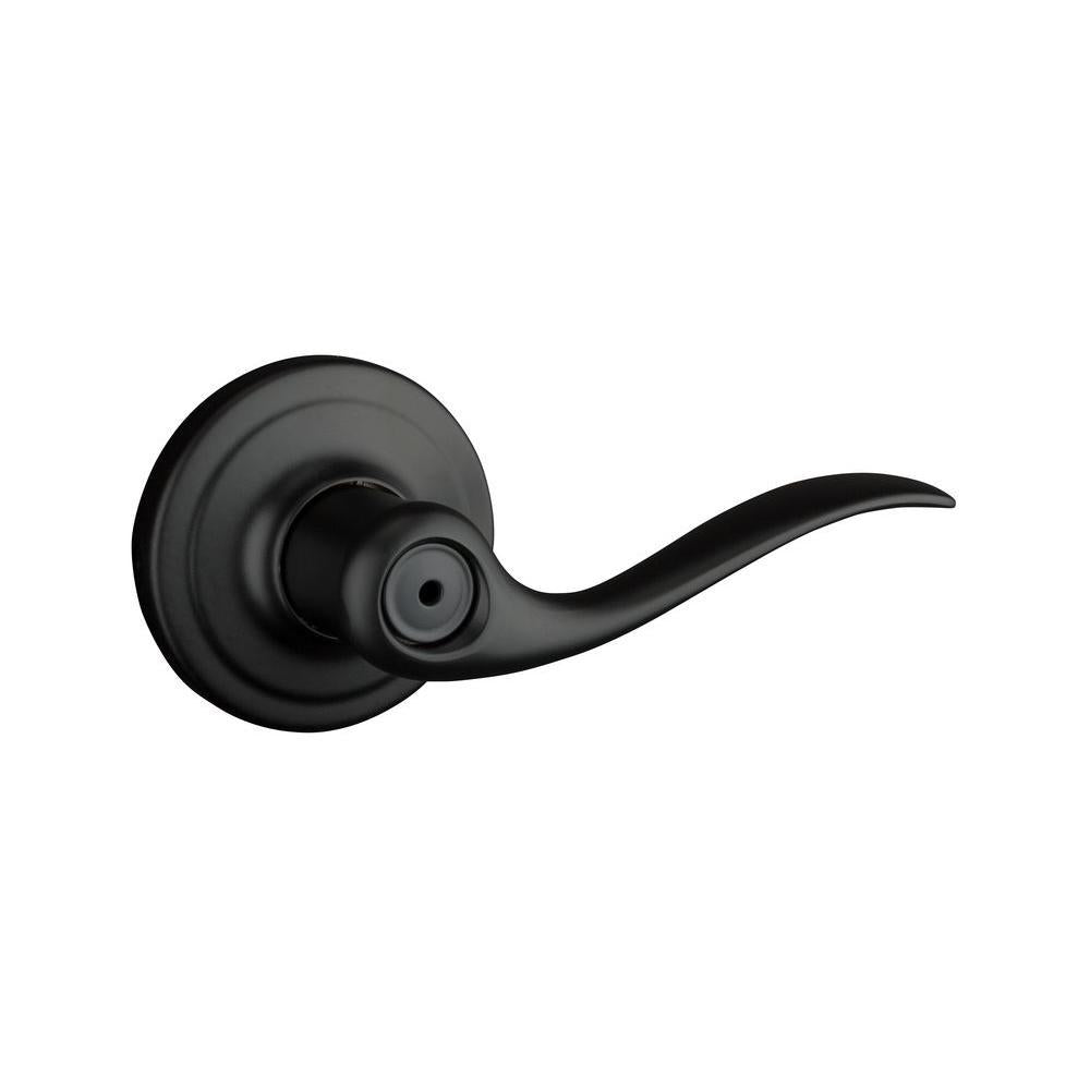 Tustin Matte Black Privacy Bed/Bath Door Lever with Microban Antimicrobial Technology