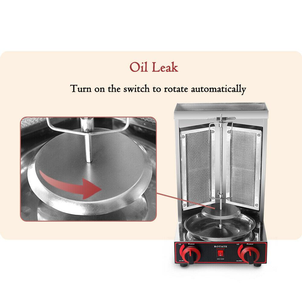 Steel LPG Shawarma Grill Doner Kebab Machine 110V Automatic Rotation