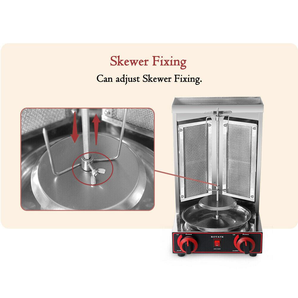 Steel LPG Shawarma Grill Doner Kebab Machine 110V Automatic Rotation