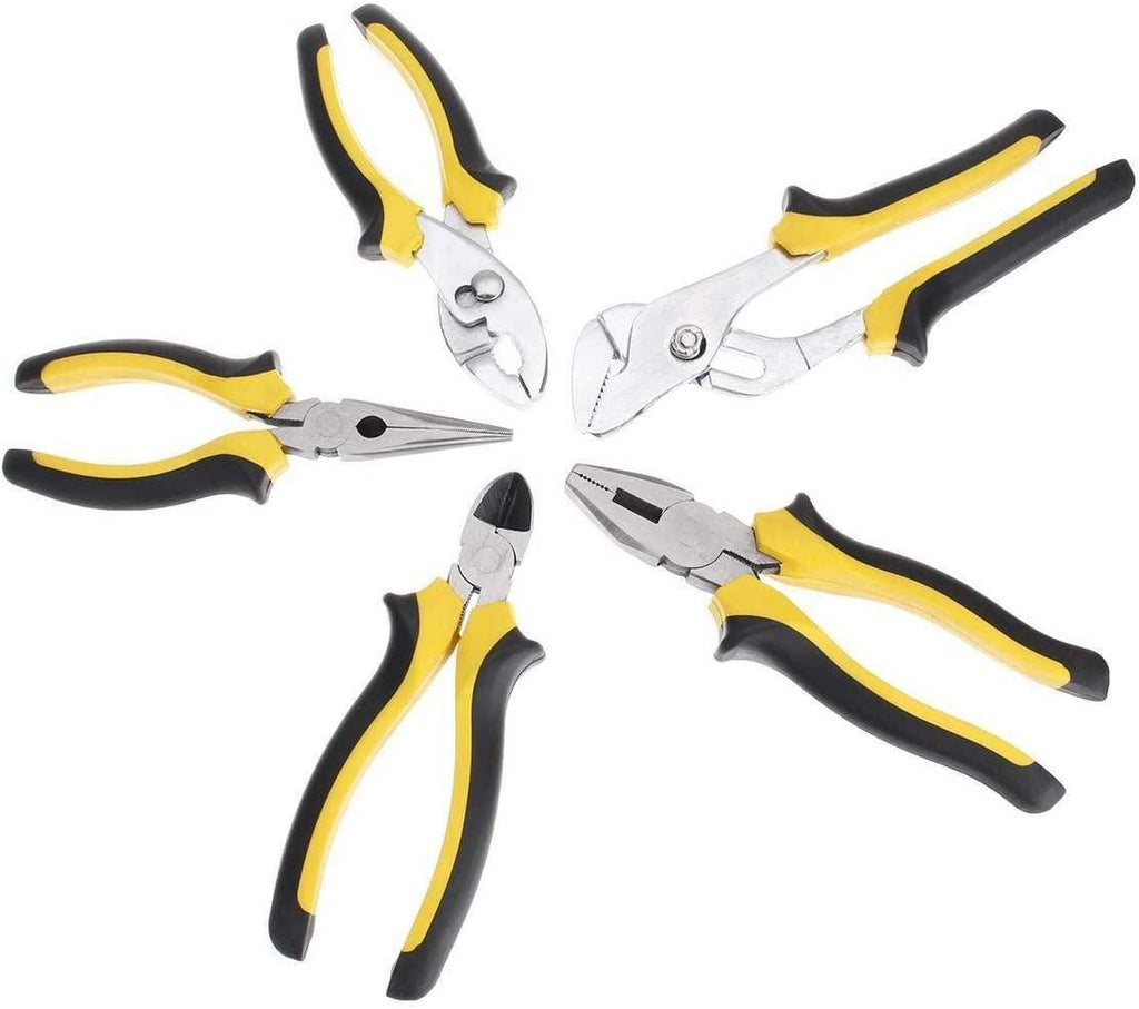 LFDHSF Pliers Tool Tool Sets, 5Pcs Tool Kit Jewelry Beading Wire Cutter Mini Diagonal Nose Pliers Soft Handle Hand Tools