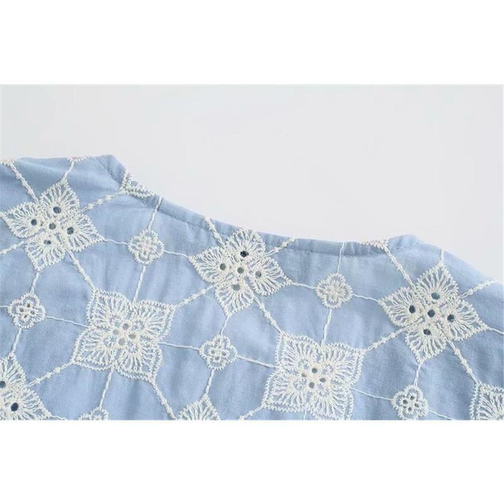 retro casual loose v-neck blouse