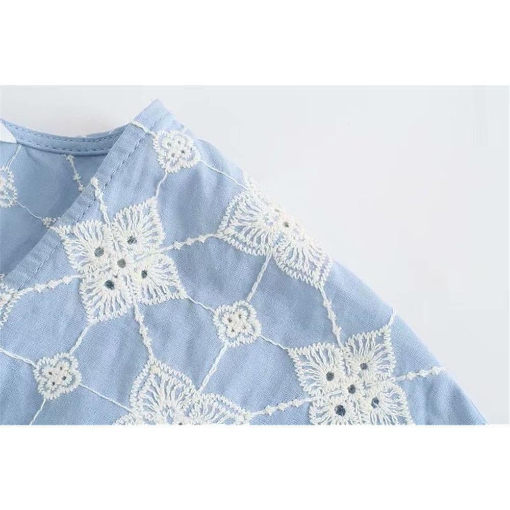 retro casual loose v-neck blouse