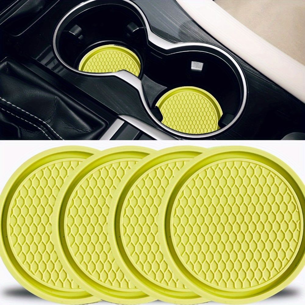 4pcs Car Cup Coasters, Universal Non-Slip Cup Holders Embedded In Ornaments Coaster, Car Interior Accessories Fit Car Accessories
