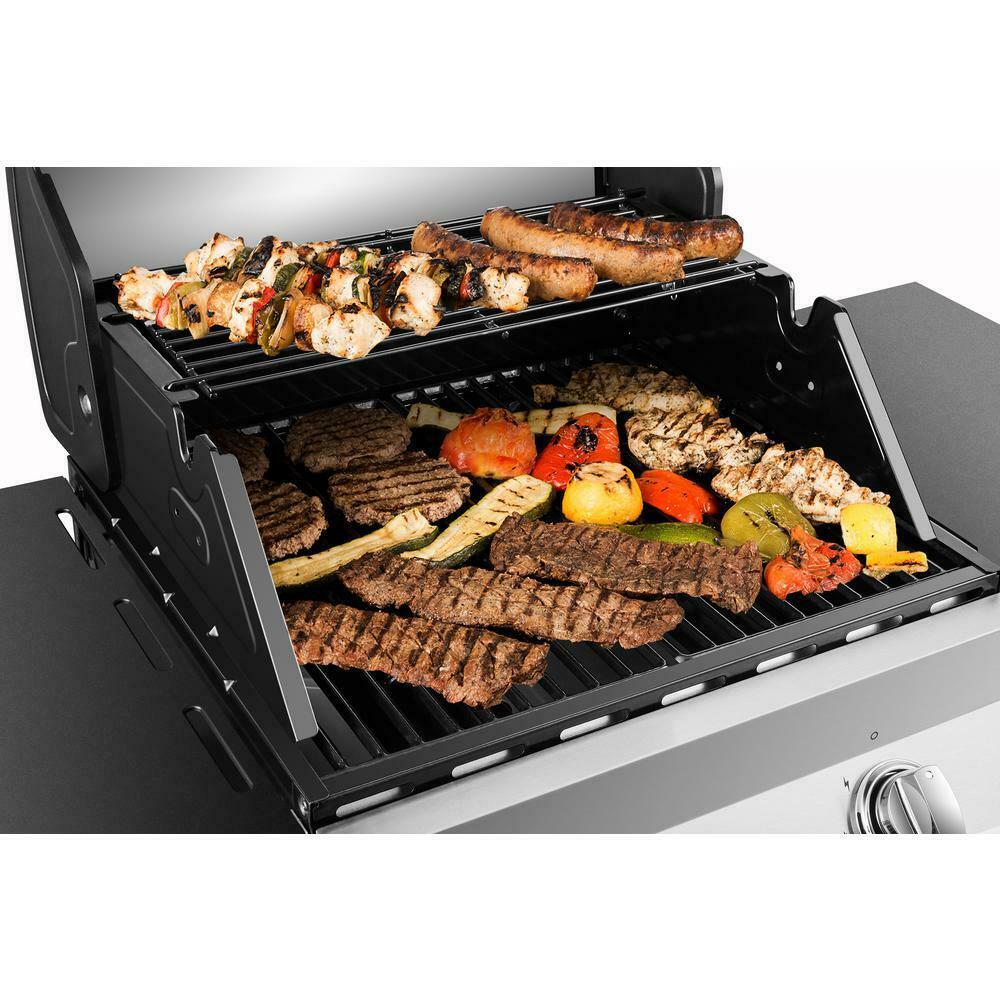 Premier Propane Gas Grill  Steel  In Thermometer 2 Burner