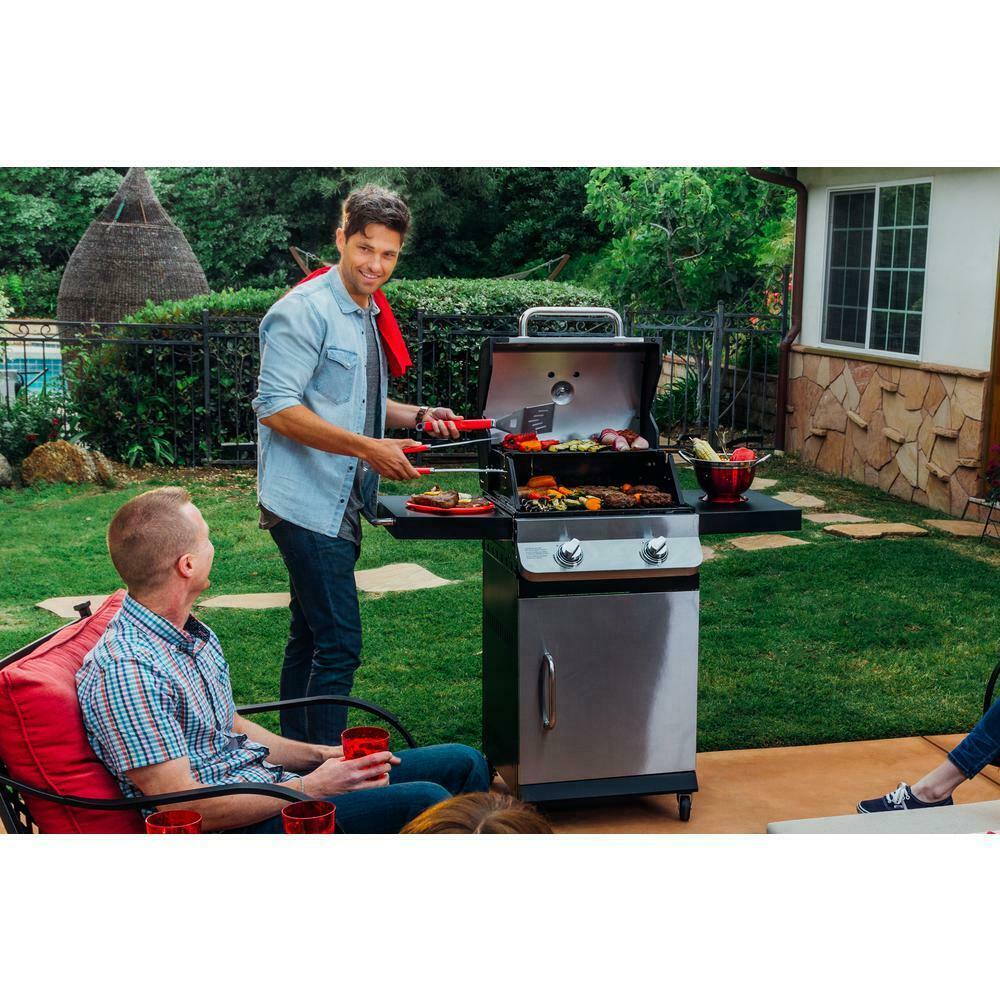 Premier Propane Gas Grill  Steel  In Thermometer 2 Burner