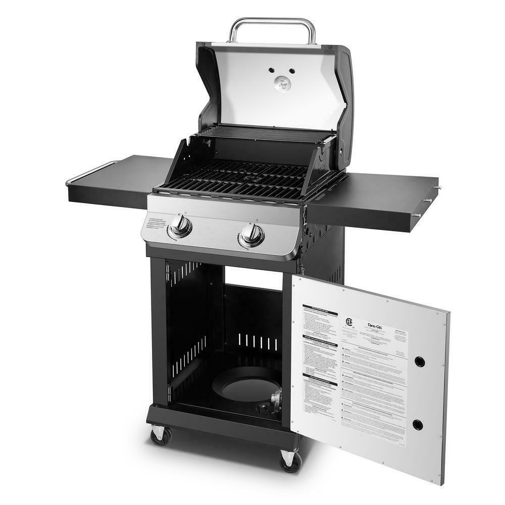 Premier Propane Gas Grill  Steel  In Thermometer 2 Burner