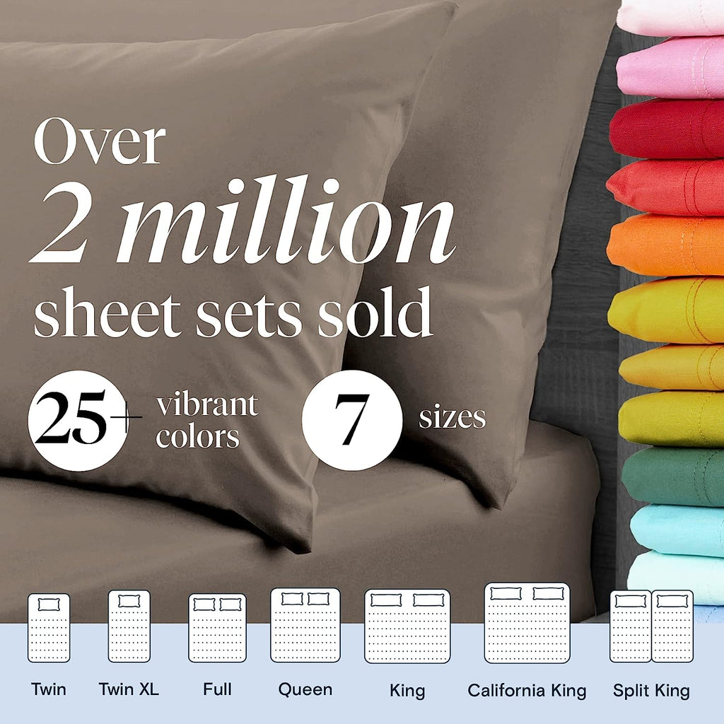 LuxClub Twin XL Sheets Set - Soft Twin Bed Sheets for Boys and Girls, 4 PC Deep Pockets 18" Eco Friendly Wrinkle Free Kids Fitted Sheets Machine Washable Hotel Bedding Silky Soft - Tree Bark Twin XL