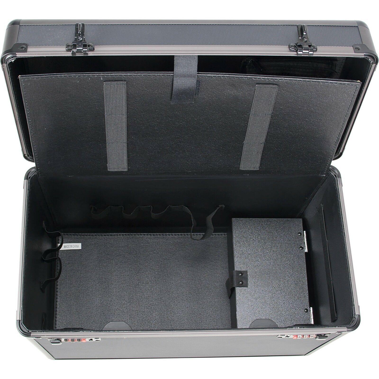 Mens Clipper Trimmer Scissors Shear Black Barber StoraCarrying Travel Case