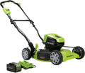Greenworks 40V 19" Brushless (2-In-1) Lawn Mower, 4Ah USB (Power Bank) Battery and Charger Included MO40L414