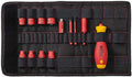 Wiha slimVario Electric 43467 1/4-Inch Set 13 Pieces Mixed In folding pocket screwdriver and socket key red yellow