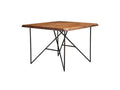 BM186174 Acacia Pub Table with Pointed Metal Legs, Brown &amp; Black - 36 x 48 x 48 in.