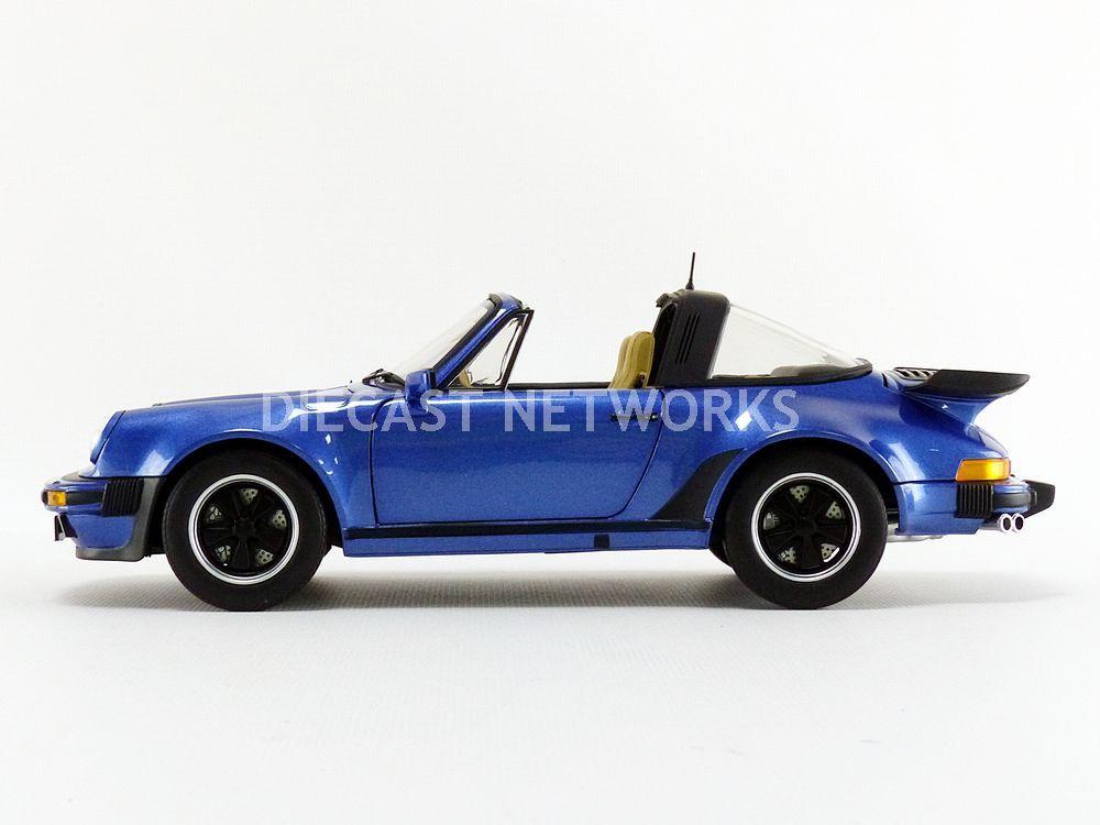 Norev 187663 1987 Porsche 911 Turbo Targa 3.3 Blue Metallic 1-18 Diecast Model Car
