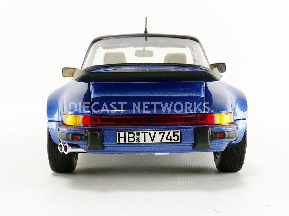 Norev 187663 1987 Porsche 911 Turbo Targa 3.3 Blue Metallic 1-18 Diecast Model Car
