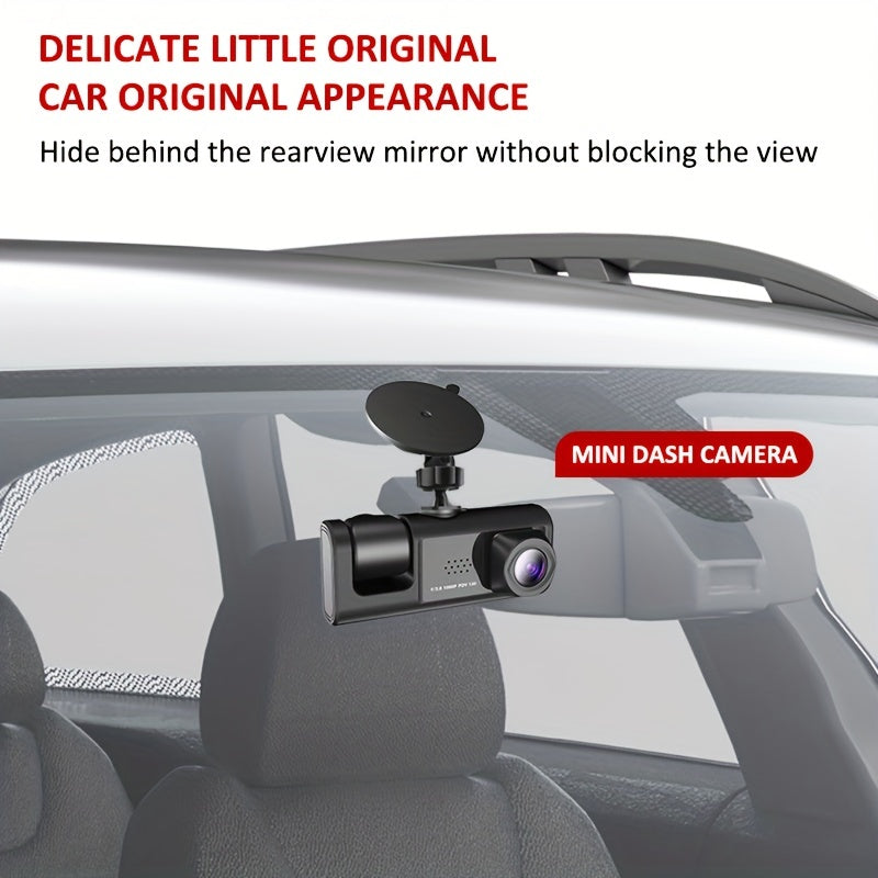 Dash Cam For Cars,Front And Inside,1080P Dual Camera With IR Night Vision,Loop Recording,Car DVR Blackbox With 2 Inch IPS Screen