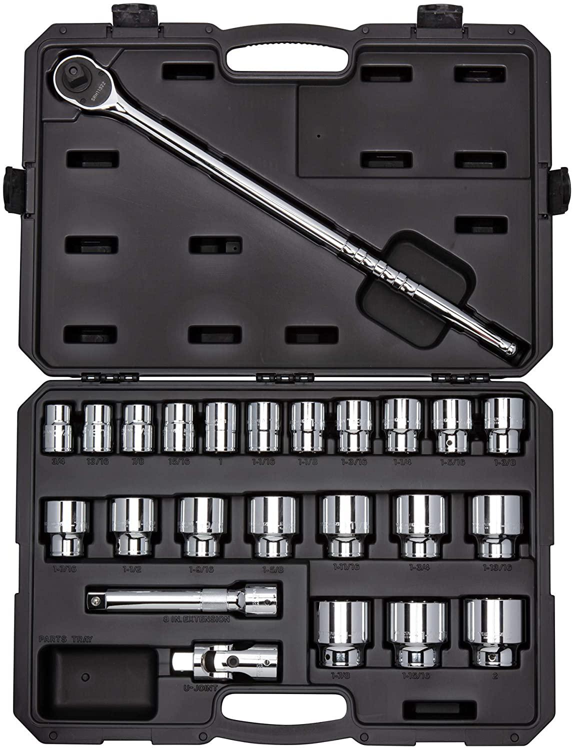 TEKTON 3/4 Inch Drive 12-Point Socket &amp; Ratchet Set, 25-Piece (3/4-2 in.) | SKT35105