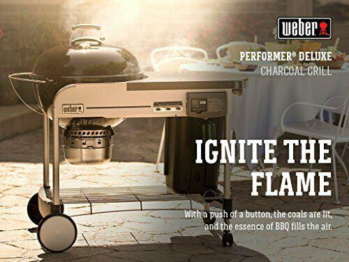15501001 Performer Deluxe Charcoal Grill, 22-Inch, Touch-N-Go Gas Ignition